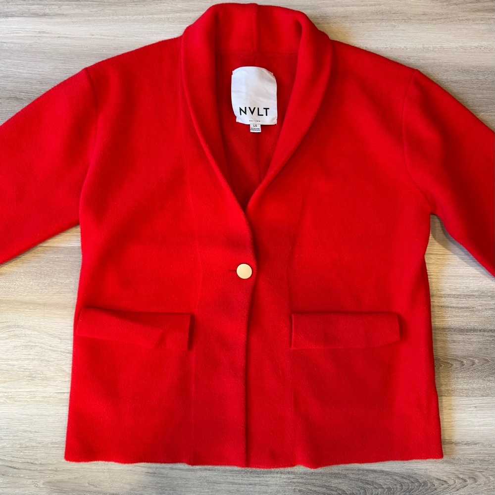 Anthropologie NVLT Knit Bold Red Cardigan Women’s Large